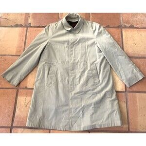 Men's Glen Eagles Trench Coat Double Breasted Belted Removable Wool Lining 38R